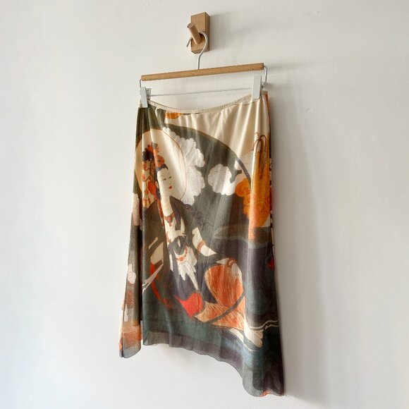 Rare Vintage Vivienne Tam Kuan Yin Buddha 90's Skirt Designer Size 2 M - Picture 1 of 8